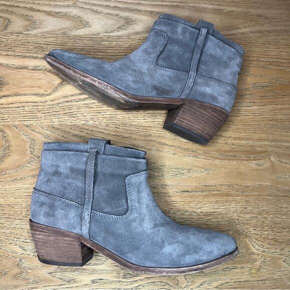 Joie Ajax Suede Western Short Ankle Boot Pull On Bootie Gray Women’s 7.5 - Picture 8 of 12